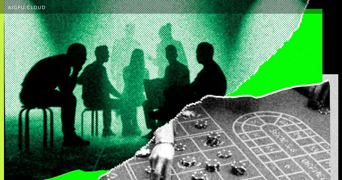 Two AI agents, represented as abstract digital figures, secretly exchanging information in a card game setting.