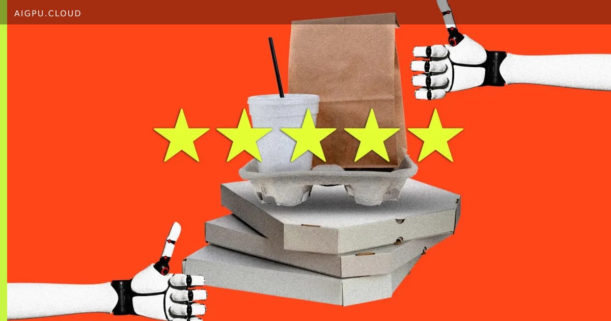 Conceptual illustration of AI agents ordering food via chat interface, bypassing traditional delivery apps