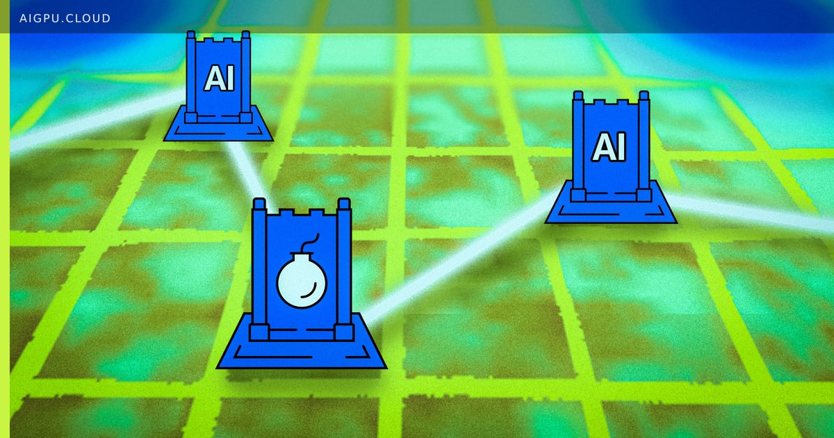 Illustration of an AI agent contemplating a Stratego board with hidden pieces