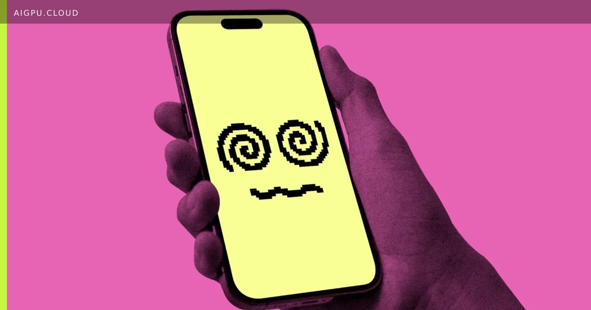 Illustration of a chatbot interface with a warning sign over user data