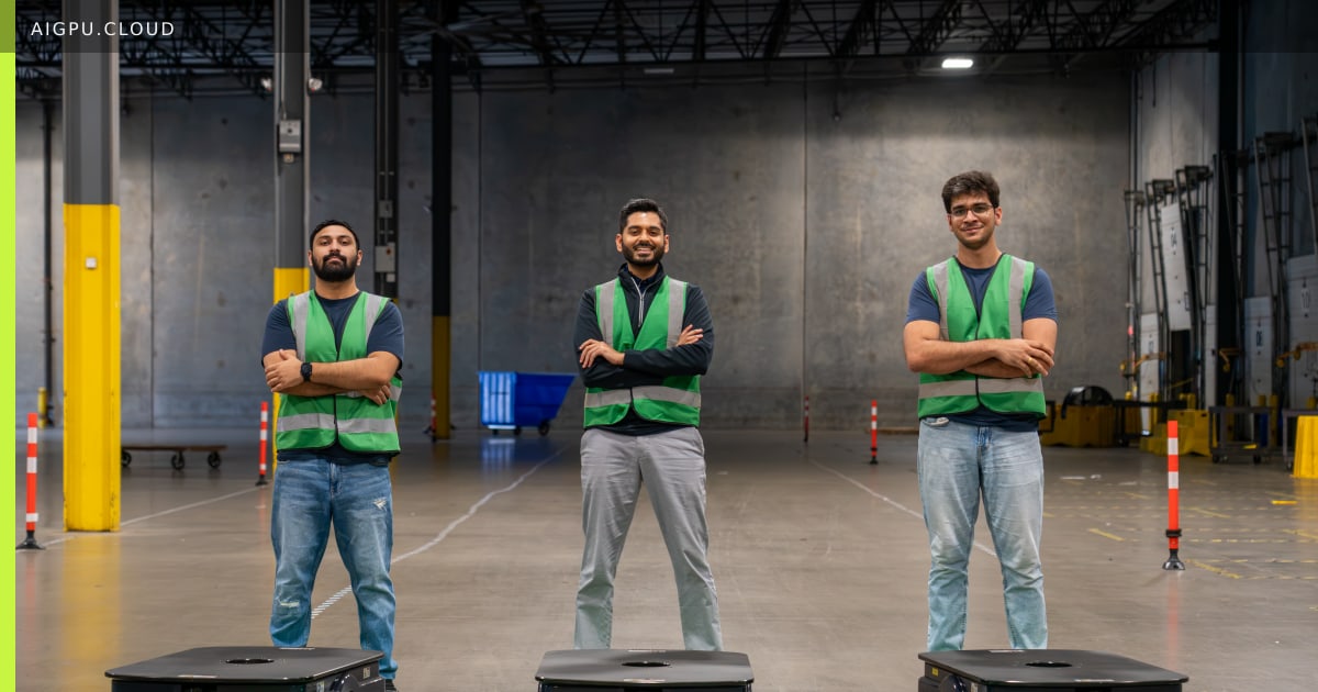 AI system coordinating robots and humans in a logistics warehouse