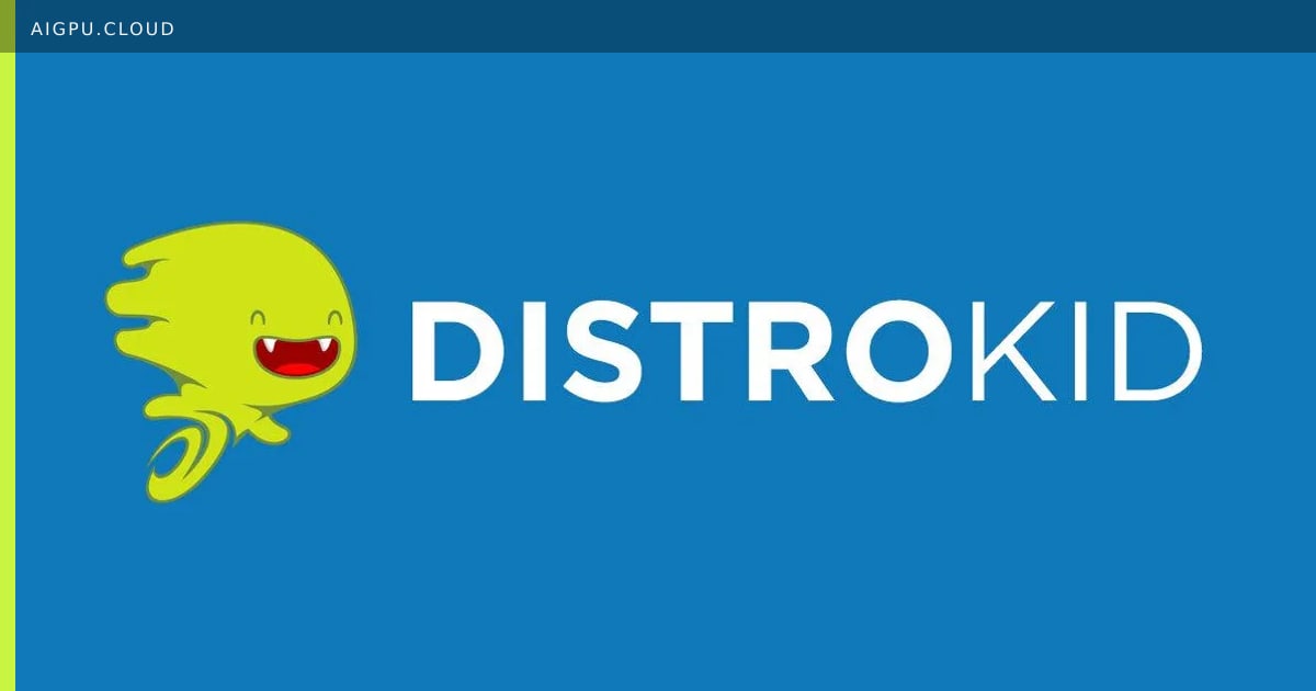DistroKid logo displayed on a laptop screen with a gavel in the background
