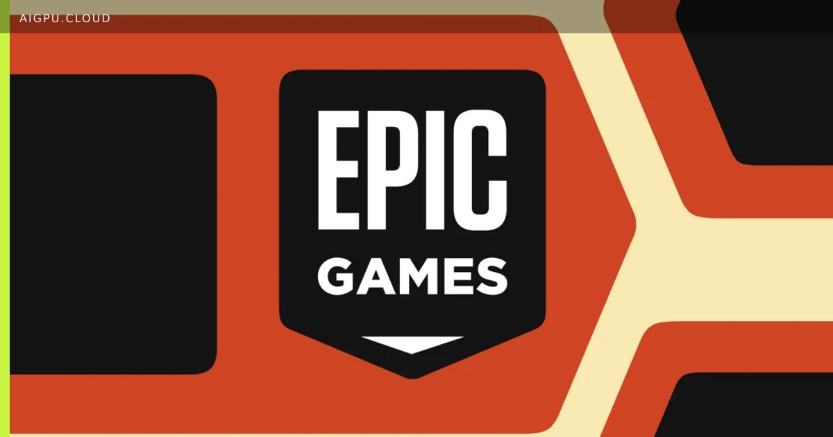 Epic Games logo blended with AI code fragments representing AI‑accelerated game development
