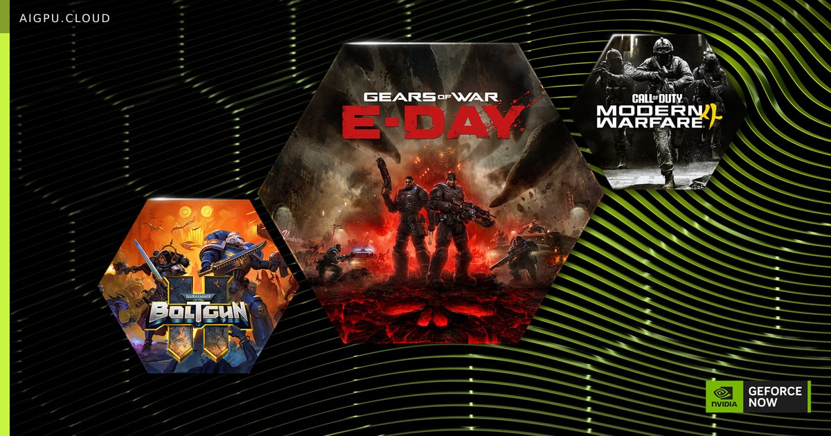 Screenshot showing GeForce NOW interface with Witcher 3 and CONTROL icons