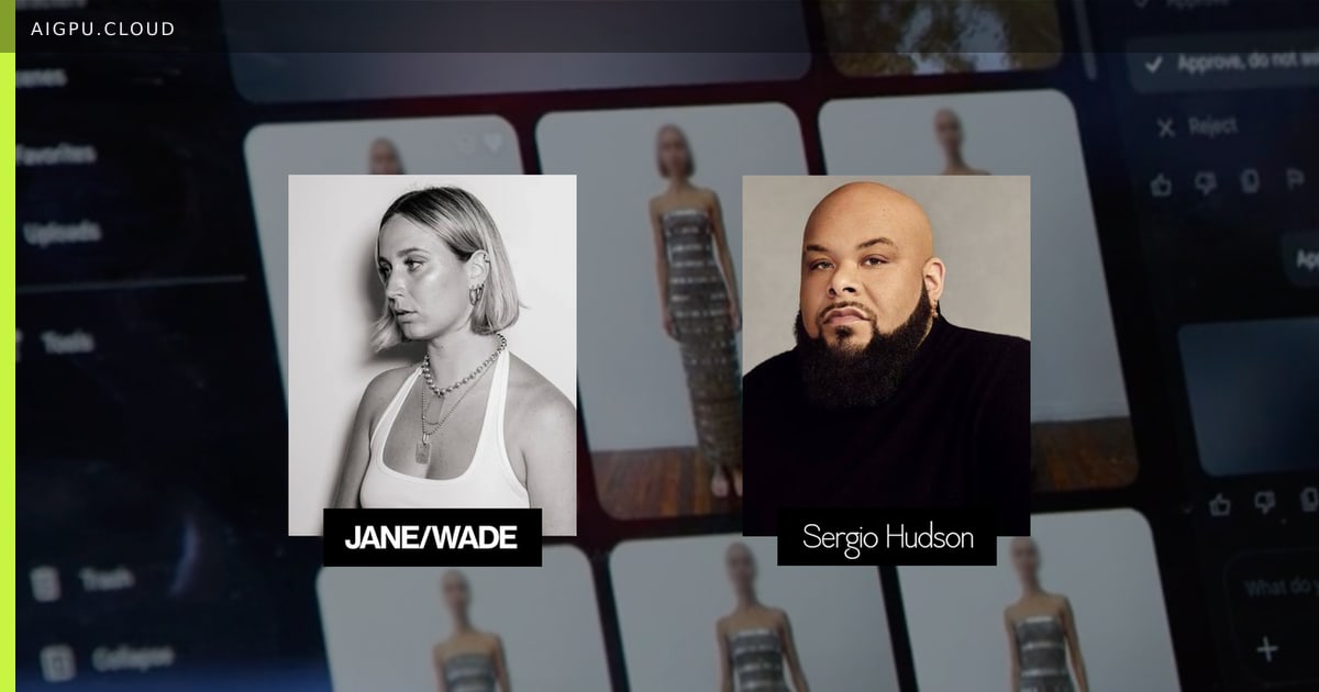Fashion designers using Google Flow tools on digital models