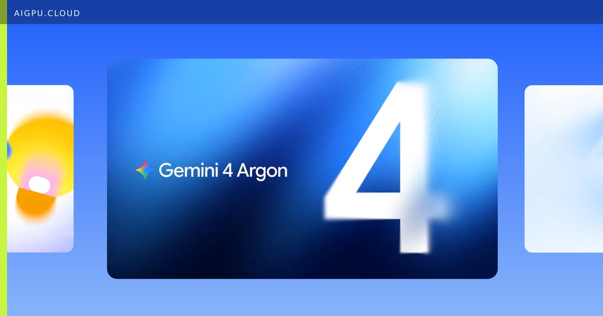 Google Gemini 4 Argon model interface with data visualization and server infrastructure