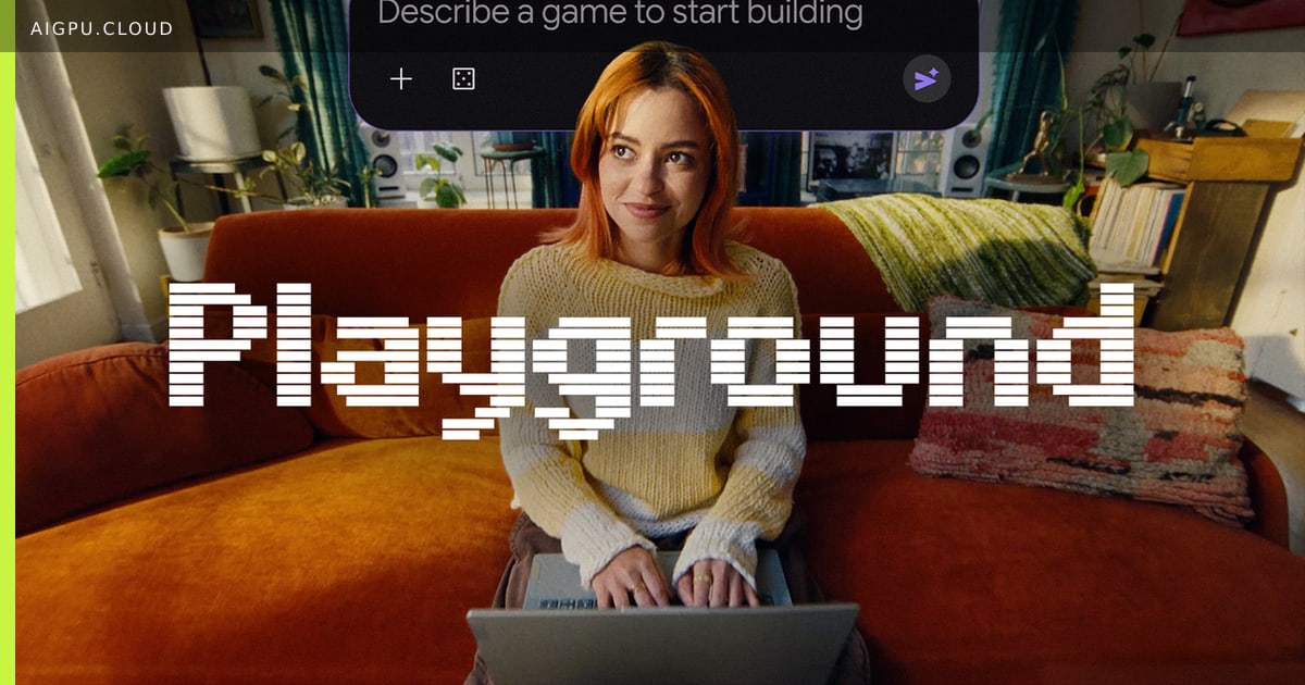 Screenshot of Google Playground interface showing a text prompt to create a game