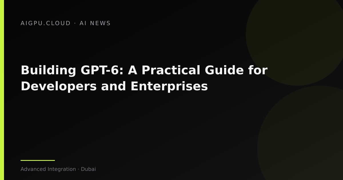 Illustration showing a modern GPU cluster processing GPT-6 inference with data flow diagrams and production pipeline visuals