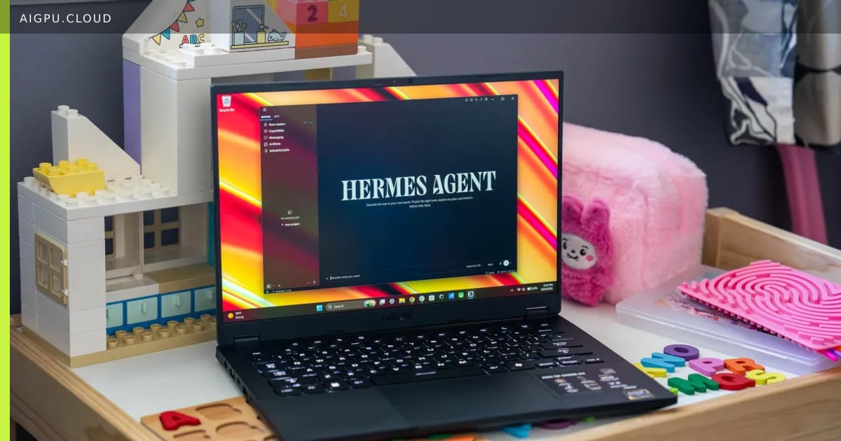 Mac Studio M5 Ultra running local LLM inference with Hermes Agent interface