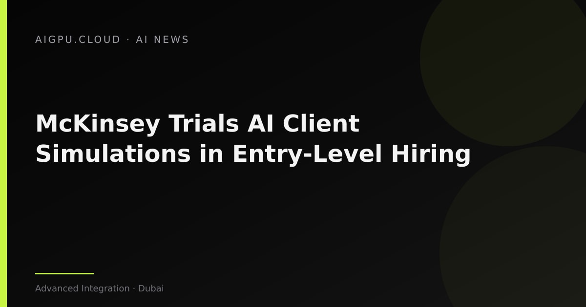 McKinsey interview room with AI client simulation on screen