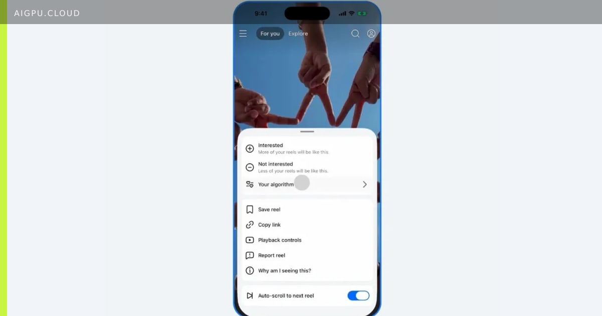 Meta's AI-driven feed customization interface on Facebook