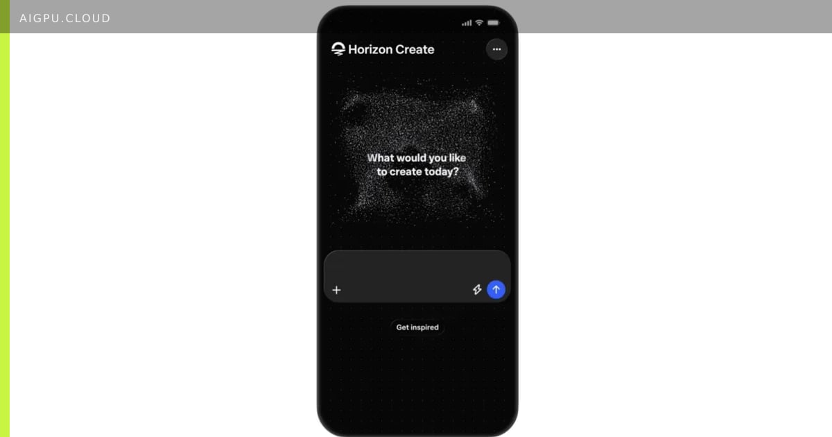 Meta Horizon Create Studio AI game development interface on a mobile phone