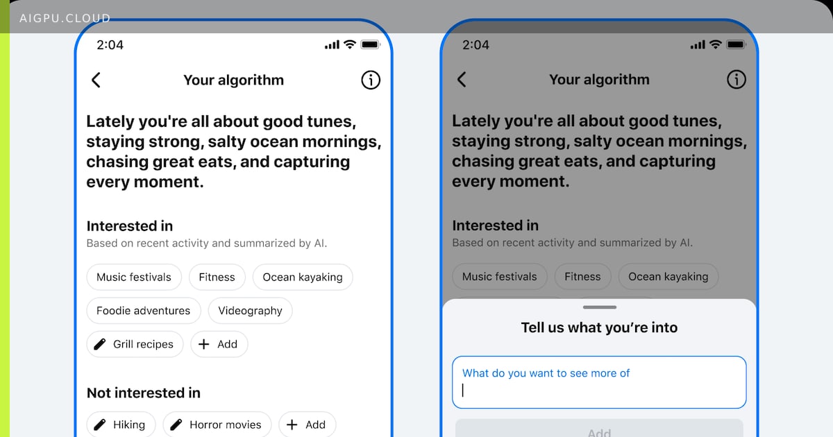 Illustration of AI-driven content personalization interface on Facebook