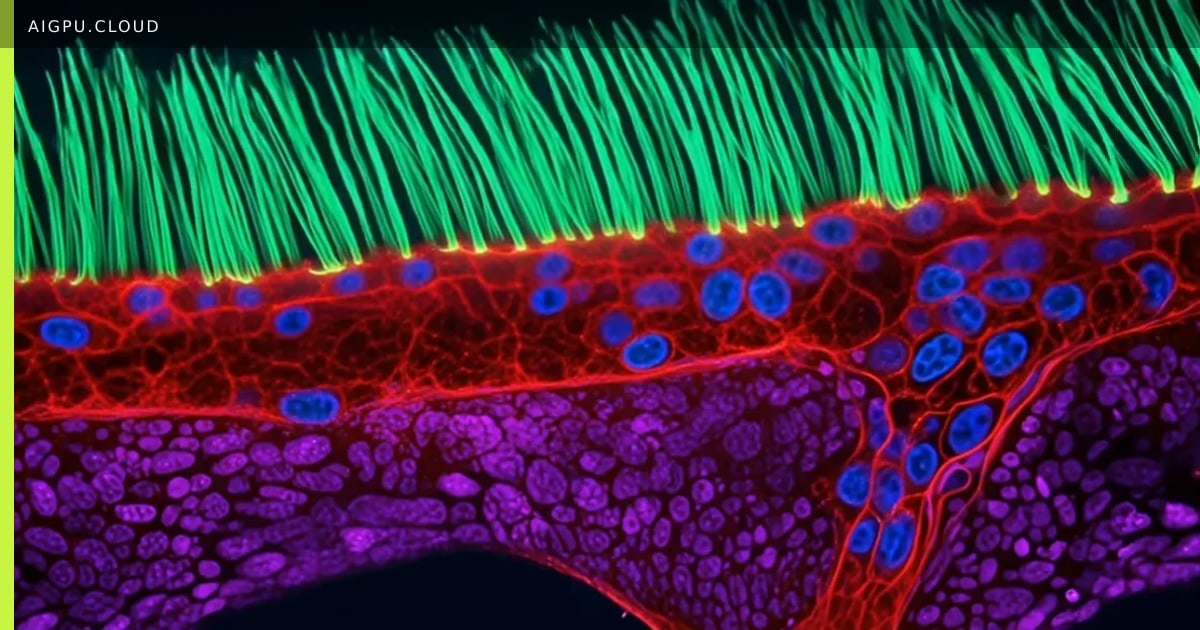 Microscopic video of cilia in a child's airway