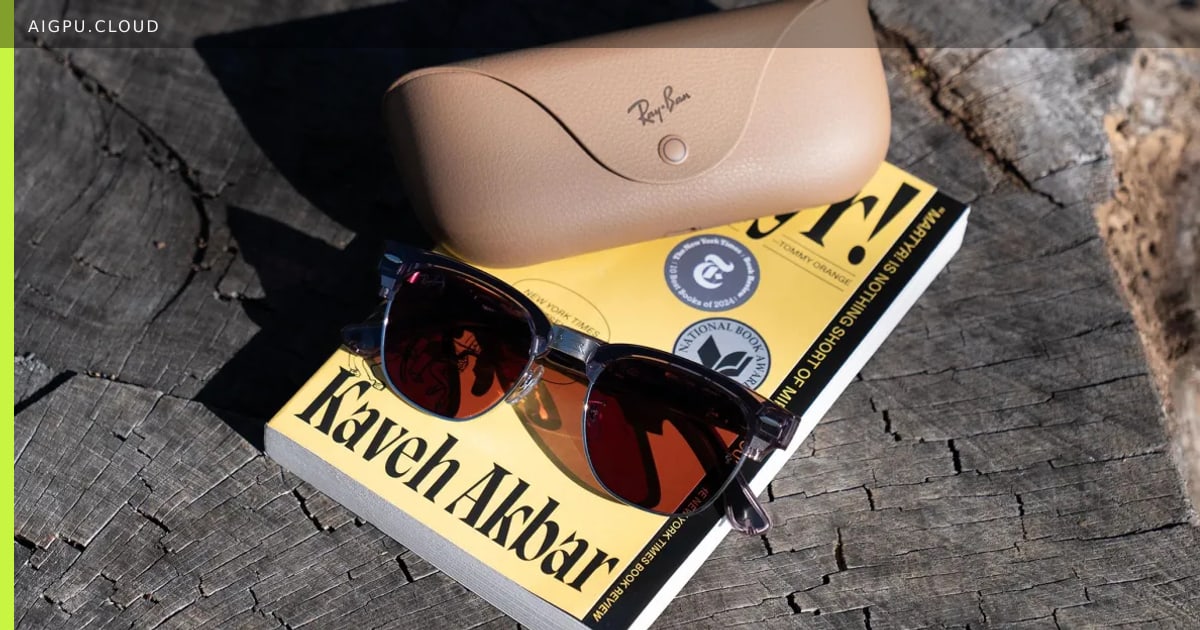 Ray-Ban Meta Audio glasses in Clubmaster style, shown on a table with no camera module visible