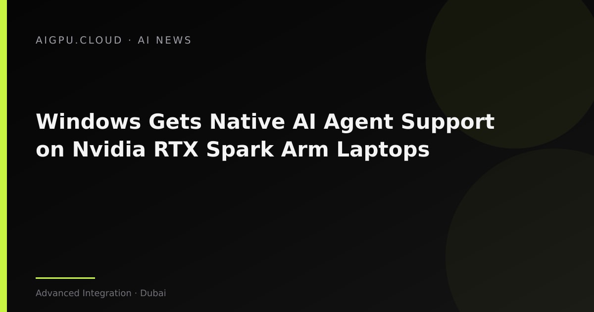 Nvidia RTX Spark laptop showing Windows Get Started AI agent screen